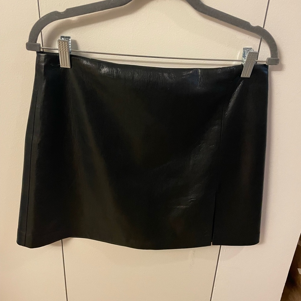 Aritzia Sunday Best Black Faux Leather Mini Skirt